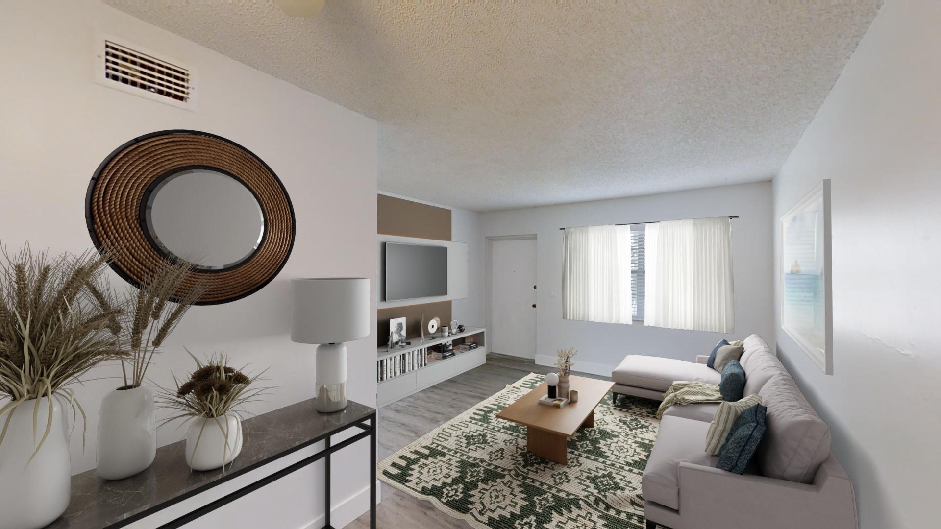 Welcome to your dream home in the heart of Margate, FL! This stunning 1bedroom, 1bathroom condo is located in a desirable 55+ community, offering a perfect blend of comfort, style, & convenience. This condo has been fully updated w/ contemporary finishes, including new flooring, fresh paint, stylish fixtures & all new appliances, new hot water heater & AC. The kitchen has nice white counter tops, slick white cabinets with plenty of storage space, the bathroom has walk in shower, w/ new vanity & fixtures. Also impact windows we be added to the front window & bathroom window Community amenities, including a clubhouse, swimming pool, & social activities tailored for active adults. Please note some of the pictures are virtual staging to give ideas for your new home.