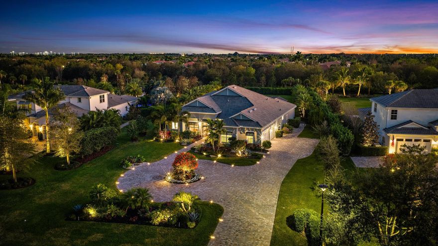 Look no further for your custom designed and professionally decorated home with a separate guest house/casita sitting on 0.95 acres. This late 2022 build is offered fully furnished with Restoration Hardware furniture. Main house is 4 bedrooms, 3 baths plus an office and an air conditioned 3-car garage with epoxy floor and an EV charger. Separate guest house/casita offers total privacy with its own bathroom and walk- in closet. Enjoy indoor/outdoor living and seamless outdoor entertaining with the great room's zero-edge sliding glass door opening to the designer summer kitchen with a custom 8 seat island for dining, salt water pool and spa with fire bowls, lanai and fully-fenced in backyard with built-in fence screens. Other upgrades include a full house generator, an extended circular driveway, custom closet build outs, built-in bar with wine cooler, custom window treatments and garage built-ins for extra storage. Most desirable southern exposure from the living area. Located just minutes east of I-95 and less than 2.5 miles to the beach in the newer gated DiVosta community, Bridgewater Preserve. Bridgewater boasts 1+ acres homesites, miles of sidewalks throughout the neighborhood and beautiful lakes.