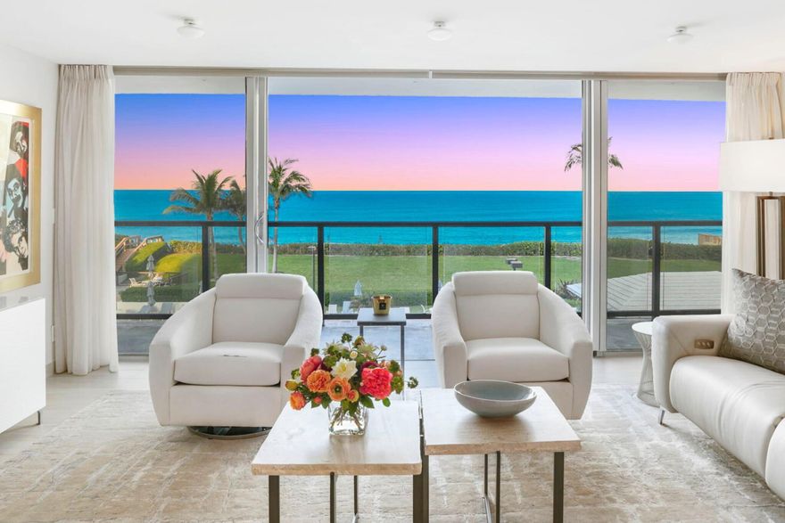 Welcome To Paradise! Every Inch Of This Fully Renovated 3 Bedroom / 3 Full Bathroom Direct Oceanfront Masterpiece Has Been Meticulously Crafted To Provide The Ultimate In Comfort & Style :: Boasting Over 2,100 SqFt of Pure Elegance. Captivating Views Of The Atlantic Ocean. Floor-To-Ceiling Impact Windows & Doors. Spacious Primary Suite w/ An Elegant Spa-Like En-Suite Bathroom. Massive Wrap-Around Balcony w/ Access From Every Room :: The Halcyon's Resort Style Amenities Include: A Beautifully Renovated Outdoor Space w/ A Heated Salt-Water Pool & Hot Tub, Private Beachfront, Garage Parking, Community Room & Fitness Center, Clay Tennis Courts, Bike Storage, 24-Hour Doorman & Security Patrol, On-Site Management & More :: You Don't Want To Miss This One - Schedule Your Private Showing Today!