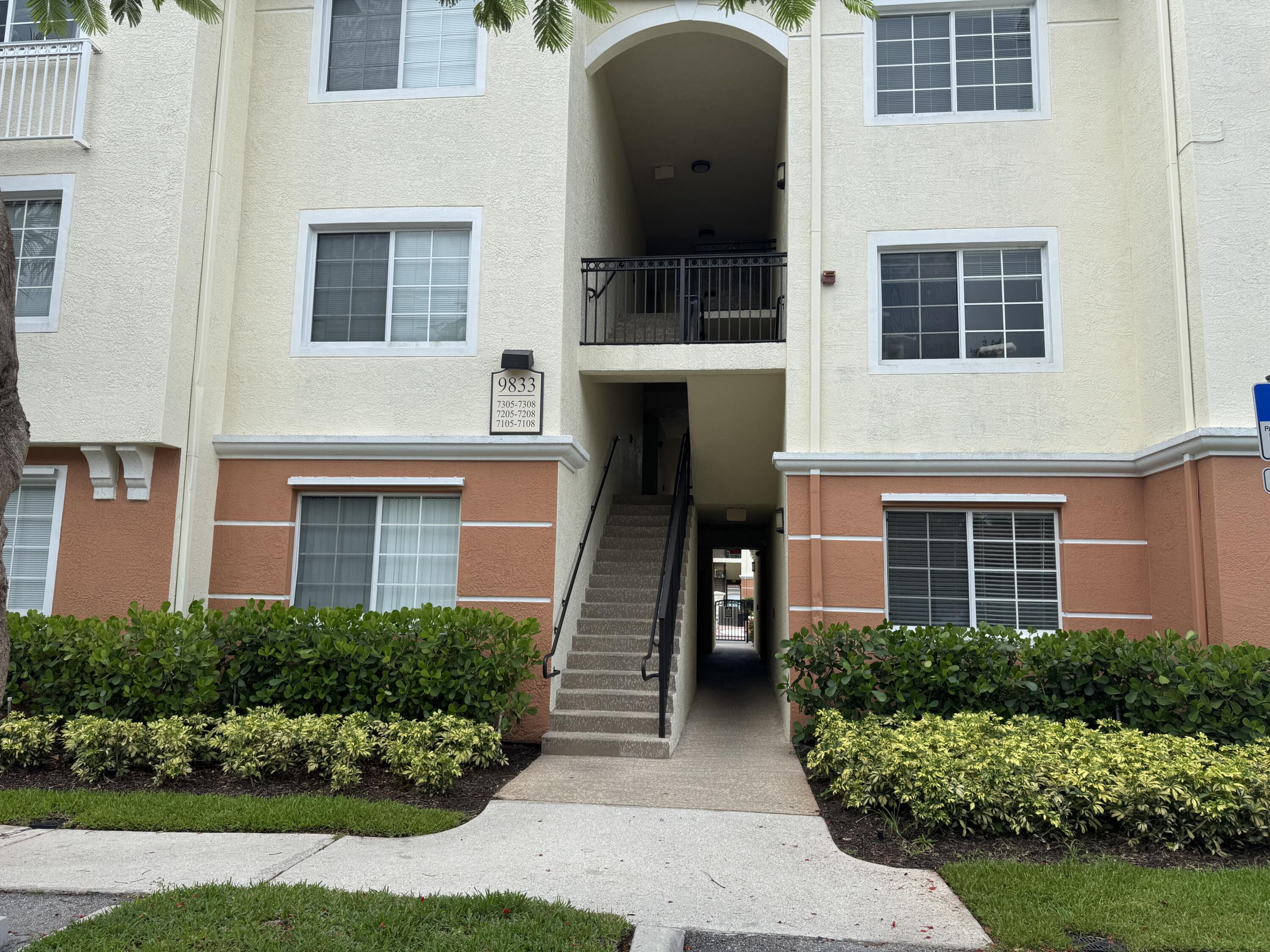This 3-bedroom, 2-bath first-floor unit comes with a **ONE-CAR GARAGE** and **TWO ASSIGNED PARKING SPOTS**, plus **WATER INCLUDED**! Located in the resort-style Mezzano community, you'll have access to a host of premium amenities, including a fully renovated clubhouse, pool, jacuzzi, walking trails, gated entry, and more. This unique corner unit is in excellent condition and includes three parking spaces--making it a rare find. It's freshly painted, with tiles flooring in the main living areas and NEW vinyls in the bedrooms. Don't miss out on this one-of-a-kind opportunity! The location is also unbeatable, just minutes from I-95, the Turnpike, PBI Airport, public transportation, supermarkets, and much more. See it before it's gone.