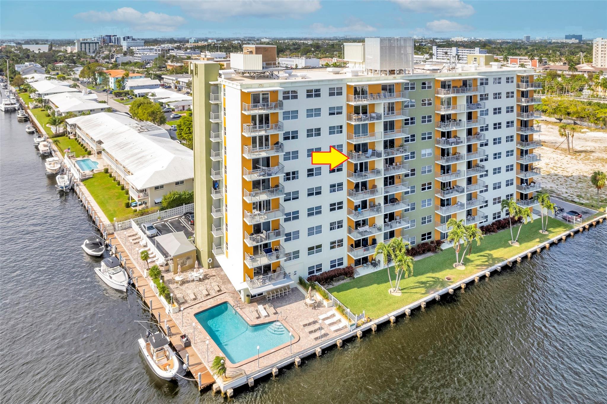Stunning 1BR/1BA Condo with Direct Intracoastal & Ocean Views! Unit features large balcony, laminate & tile floors, impact windows, a kitchen with stainless steel appliances, & a walk-in closet. Conveniently located in the Bayview Elementary School zone, within a 10-min walk to the beautiful Fort Lauderdale Beach & close to excellent restaurants and shopping. Minutes away from Las Olas, Coral Ridge Mall, and Galleria Mall. The pet-friendly, well-managed building is up-to-date with inspections, concrete restoration completed in 2020, and a new roof installed in 2022. Amenities include a pool with Intracoastal views, a gym, lobby security, a kitchen, and BBQ grills. Don’t miss this opportunity to live on the Intracoastal! Secure your front-row seat for the boat parade and Air & Sea Show!