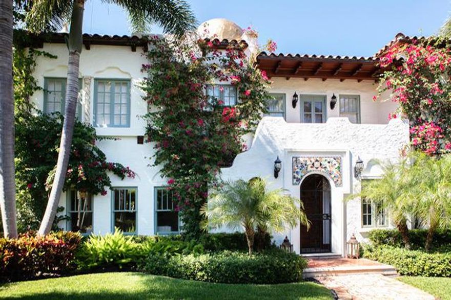 A special and important EL Cid compound residence on attractive Valencia Road. This exceptional 1920's property has been completely renovated to the highest standards. This remarkable residence offers complete privacy with lushly landscaped and gated grounds. The main home has an elegant living room, family room, open chef's kitchen with dining area, a wet bar and power room.  The kitchen and dining area opens to  a beautiful heated pool and spa,  outdoor dining area, covered pergola and terrace.  A covered loggia adjacent to the pool and terrace provide a perfect place to relax and entertain.In the main house there are 5 bedrooms; one on the first floor could be a bedroom or den/office. Master bedroom on the second level has an adjacent sitting room, balcony with water views.