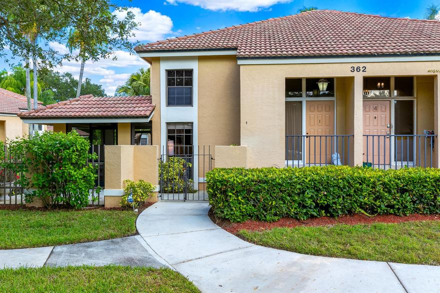 This lovely townhome is tastefully furnished is perfectly located in the heart of PGA National. This popular floor plan is light and bright and ''Move in-Ready''.  Recently refreshed including recently renovated kitchen w/ newer countertops, cabinetry & stainless steel appliances. Relax out on the private screened in patio area adjacent to open patio. Den/office could be converted to 3rd BR. Prestwick Circle subdivision residents have access to the subdivision's private pool & facilities. The prestigious PGA National Club and Resort (home of the Honda Classic) boasts championship golf courses, tennis courts, fitness trails, parks and enhanced security. Club/resort memberships are available, but not required. Close to beaches, PBI airport, restaurants along the PGA corridor & Palm Beach.