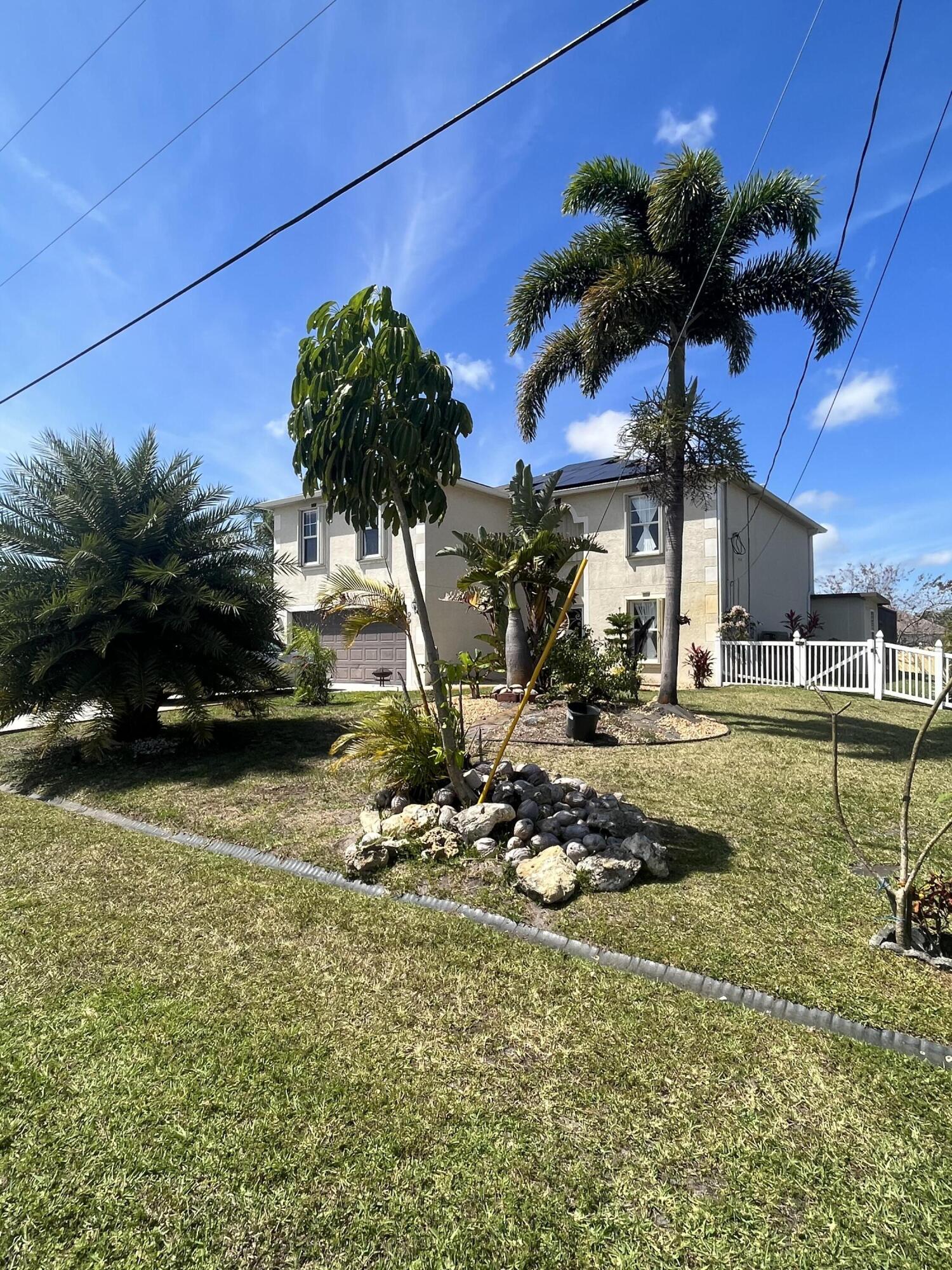 The perfect pool home for a large family!! Freshly painteVery warm 4 bed, 2.5 bath, 2 car garage CBS home. Comes with fenced yard and in-ground pool & hot tub. This two story home features a bonus room/den/office ( currently being used as a bedroom), formal dining, a huge family room and spacious kitchen on the first floor. Second floor boasts a large loft area, huge master suite which includes roman tub, separate shower and dual vanities. All large guest bedrooms. Kitchen has lots of oak wooden cabinets, double pantry, and an Island. Glass sliders lead to a tiled 40X10 patio with large pool decking surrounding your 12X24 pool & hot tub. Full home accordion shutters even enclosed outside patio for full protection! House has solar panel with outstanding balance to be assumed by the buyer