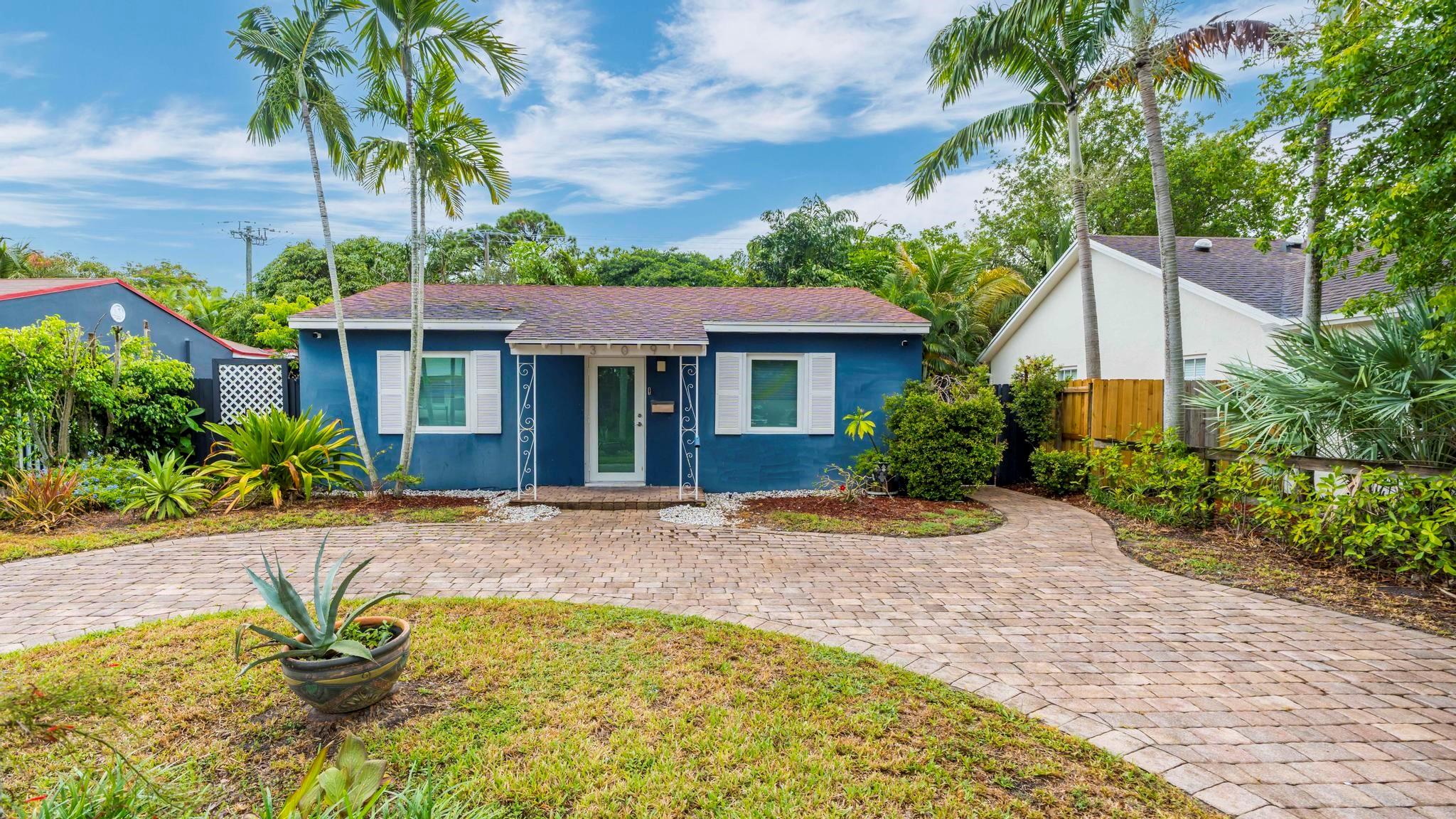 Whether you’re looking for a full-time home or an easy rental, this 2-bed charmer has it all: An updated interior, a private tropical backyard, and an unbeatable location! Wonderful curb appeal with palm trees and a circular paver driveway. Inside, you’ll find a great layout & lots of natural light (impact doors and windows). The kitchen has quartz counters and a breakfast bar. Outside, the fenced-in backyard has been professionally landscaped & feels very private – with paver patios, a walkway & lush greenery. This quiet neighborhood (between Wilton Manors & downtown) puts you within 5 min of Flagler Village, downtown Fort Lauderdale, I-95 & US1, with the beach less than 10 min from your front door!