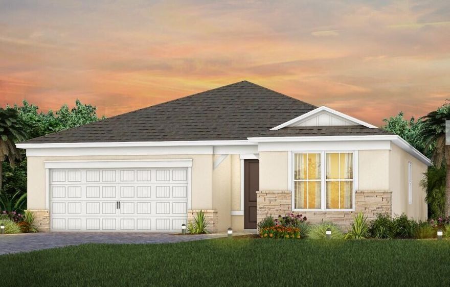 NEW CONSTRUCTION: Builder is paying up to $20K in Closing Costs!   Charming  Prestige home in Del Webb Tradition. The home has an extended screened lanai with private garden view.  Split bedrooms plus a den with double doors.  Design Selections include a Built In Kitchen and  tile throughout entire home.  Fresh on-trend colors make move in a breeze for most any decorating style.  Elongated garage for extra storage space.