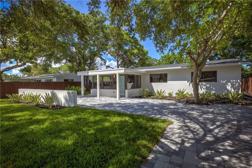 Super sexy fully permitted renovation in Coral Shores! Your new home has a great floor plan with tons of natural light, new custom kitchen with Italian porcelain counters and black stainless appliances, new plumbing, electrical (including all wiring), A/C & ductwork, hurricane impact windows and doors, new paver driveway and landscaping with beautiful mature trees providing great shade, covered patio and so much more! Best of all your just a stones throw from the beach, great shopping, down town Fort Lauderdale, Las Olas, Wilton Drive, and everyplace you want to be!!