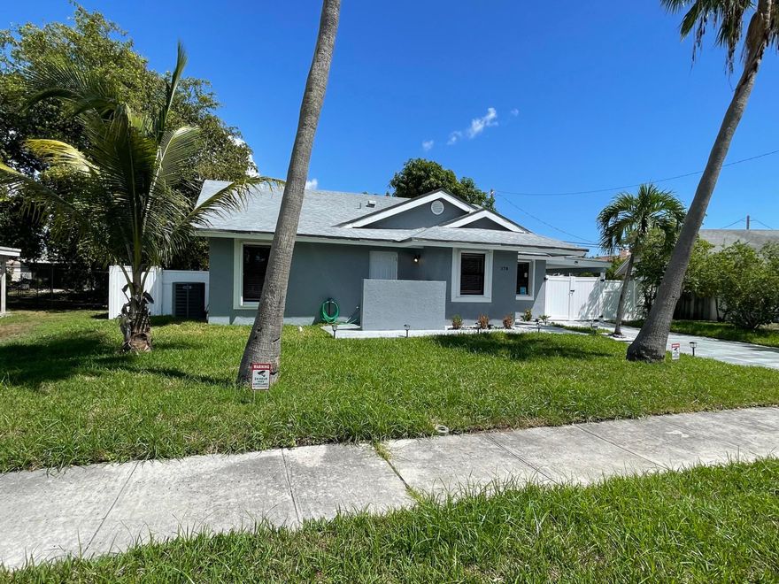 Recently fully renovated Single Family house. Excellent location near T station, I-95 intersection and about 7 minutes drive to Deerfield Beach Oceanfront. 3 beds and 2 baths, with a suite Master. A/C installed in 2023. Laundry room, all bedroom with Ceiling Fans. New vinyl Fence around the property for privacy. Covered Carport with gate. New Accordion shutters in all windows and doors. Roof is not new, but in good conditions and currently approved for Insurance. The common Bath just got fully renovated. kitchen with new appliances and Island. White Sparkling quartz countertops. New cabinets installed in 2024. Nice size Shed in the backyard for an extra storage. All lawn is recently changed and well maintained. No HOA association. House is located in a way street with no through traffic.
