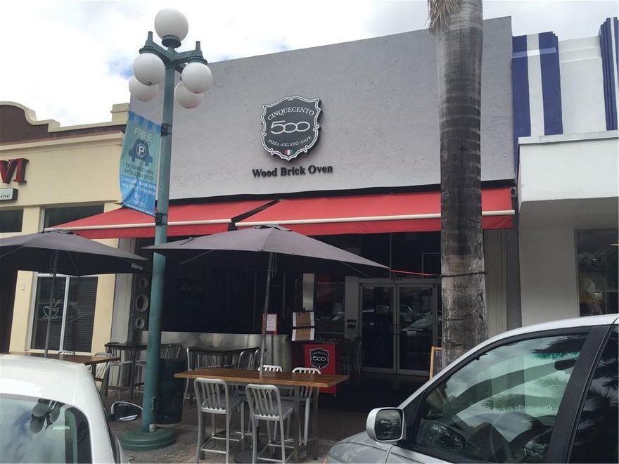 Gorgeous Restaurant approximately 2040 sq. ft.  located in the heart of Downtown Hollywood.  Features Full Kitchen with 8 foot Hood, Fire Suppression system, Walk In Cooler and Freezer, Separate Wood Burning Pizza Oven,Pasta Station, Pizza Prep area, Out door dining and ADA compliant Restrooms.  Too much more to list.  Next to site of new Twin Peaks and The Pink Flamingo Brewery.  Area is on Fire New Hilton going up as we speak.