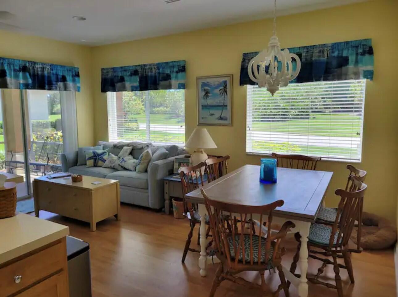 This beautifully furnished 1-bedroom, 1.5-bath first-floor condo is perfectly situated right across the street from the resort-style pool in the sought-after Castle Pines gated community.Offering two queen beds, a fully equipped kitchen, and a spacious screened patio, this condo is ready for you to move right in. Rent includes all utilities for just $1,800/month! Enjoy the convenience of single-level living, plenty of natural light, and a prime location near I-95, shopping, dining, and world-class golf