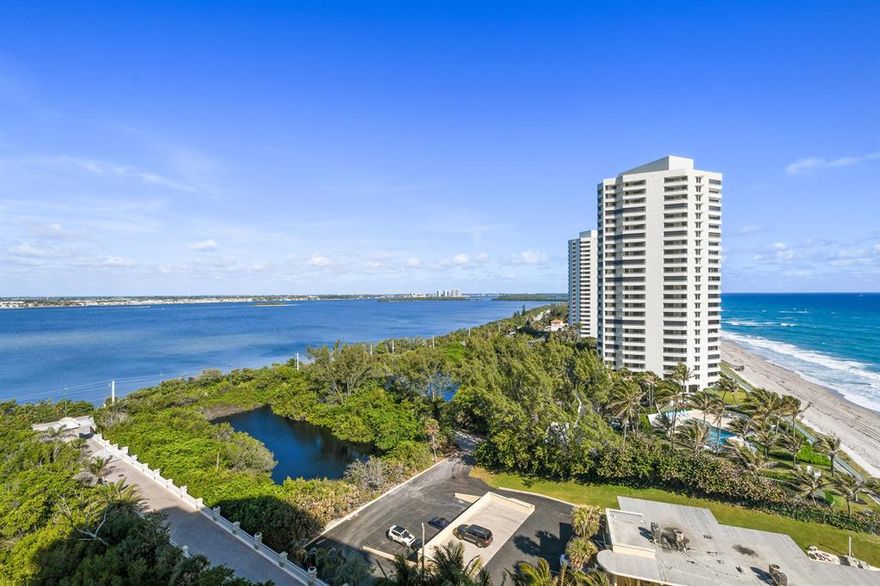 Stunning Sophistication in this Meticulously Upgraded 11th Floor Mansion in the Sky! Sparkling water views of the Atlantic Ocean and Intracoastal Waterway from every room ! Marvel in both Sunrise and Sunset from this east to west flow-through residence. Not a single square inch was overlooked in the complete customization and over 1-million-dollar upgrade of its 4 bedrooms and 4 1/2 baths. This 3,800+ square feet of living space was fully furnished and decorated with exquisite attention to detail by a World Renowned Decorator in the highly-sought after Transitional Modern style.