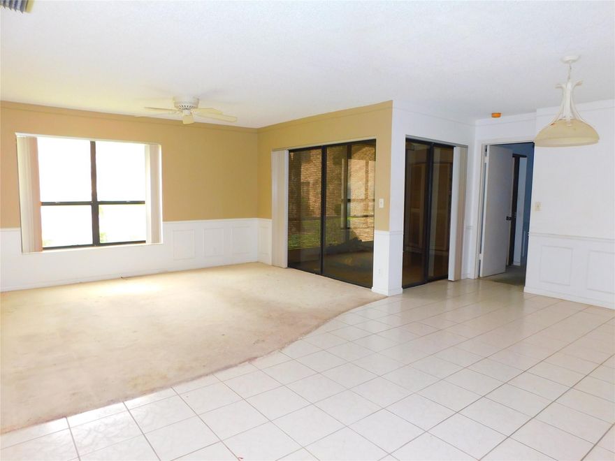 Rent Right Away!!Lakefront Karanda Village 1st floor unit. Spacious 3 bedroom, 2 bath condo. Corner unit. Close to shops, restaurants, and turnpike. Bring all of your updates and make this lakefront condo your own. This is a terrific rental opportunity, great investment potential. This is what you have been waiting for, it checks all the boxes and more! HOA fee is $477. Monthly, $189. Quarterly Township Maintenance fee. Clubhouse, pool, tennis, more. Property is sold As-Is. Call for details. Coconut Creek has 18 parks, Sabal Park has pickleball, the city has green space, concerts in the park. Future development may be coming near the Promenade on over 200 acres, according to the Mayor. Butterfly capital of the World!  Don't miss this one! Subject to Court Approval, need to show offer.