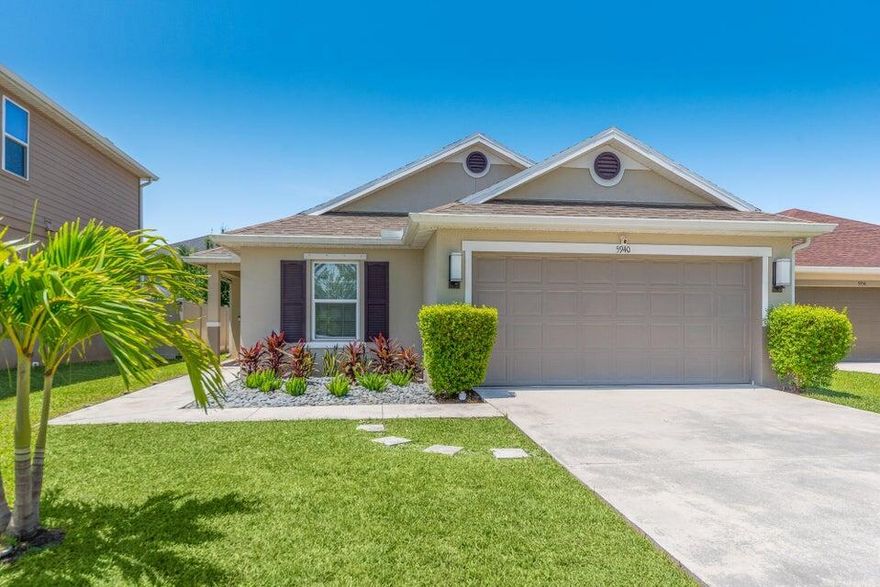 Welcome to the newer construction concrete block home you've been searching for! This 3-bedroom, 2-bathroom gem features an impressive open floor concept with a spacious living room, perfect for entertaining and hosting gatherings. The kitchen boasts beautiful granite countertops, upgraded fixtures, stainless steel appliances, and sparkling white cabinets, making it a chef's delight. The primary bedroom offers a peaceful retreat with an en suite bathroom and plenty of space to relax. Step outside to the partially fenced backyard, where kids can enjoy the playset while you sip your morning coffee on the patio. Conveniently located just minutes from local shopping centers, dining options, and nearby parks, this home has it all!