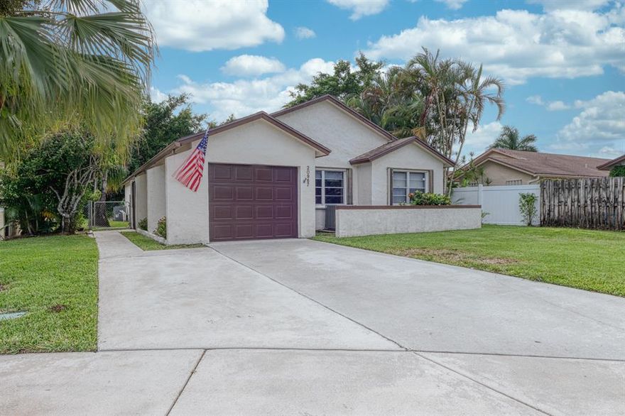 Beautiful 3 bedroom, 2 bath home with a one car garage located on a quiet cul de sac in the sought after community of Pine Springs! ''A rated'' schools! 8 year old roof, accordion shutters throughout with impact sliding glass to the outside tiled patio. Tile throughout with a split floor plan.  LOW HOA monthly fee covers lawn, basic cable and community clubhouse and pool.  Perfectly located that you could actually walk to a large shopping center and restaurants. Close to major thoroughfares for easy access as well. Camera Securtiy.  Ok to Rent with restrictions! This home will not last, hurry and schedule your showing today!  Call Listing Agent.