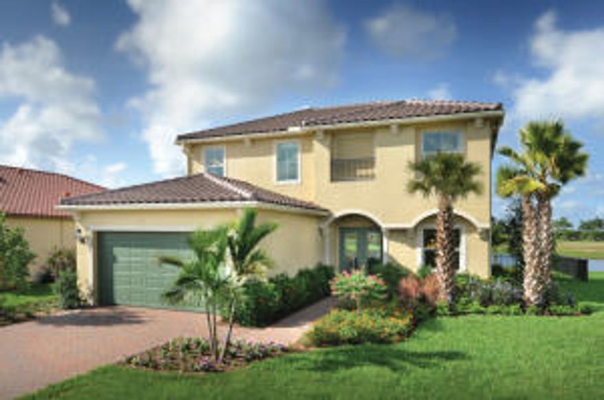 Wide lake views from this BRAND NEW 4 bedroom, 2 story home.  Impact glass, gourmet kitchen, 42inch REAL WOOD cabinets, stainless appliances, seamless showers and an extended patio. This home is complete with all warranties in place.  Ask for details.