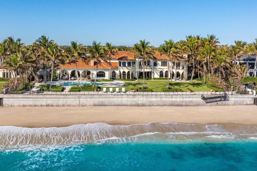 Unrivaled in scale, beauty, and prestige, this ocean-to-lake Mediterranean marvel is a one-of-one triumph of architectural elegance in the heart of Manalapan. Encompassing over 2 lush acres with an astonishing 215 feet of direct ocean frontage, this substantial compound is bar none one of the most important residences to ever become available in South Florida. Set within the ultra-private enclave of Manalapan, this palatial estate spans nearly 28,000 square feet across a grand main structure, a separate guest house, and a dedicated security house. With 9 lavish bedrooms and 16 impeccably appointed bathrooms, every inch of this property has been curated for refined living on a world-class scale. Two sparkling pools, a resurfaced tennis court, and a 6-car garage complement the home's sweeping amenities, while the overall ambiance channels the timeless romance and regal sophistication of the most storied European villas. This is not merely a home, it's a legacy, trophy residence destined to host and entertain the world's most discerning buyers.

DISCLAIMER: Information published or otherwise provided by the listing company and its representatives including but not limited to prices, measurements, square footages, lot sizes, calculations, statistics, and videos are deemed reliable but are not guaranteed and are subject to errors, omissions or changes without notice. All such information should be independently verified by any prospective purchaser or seller. Parties should perform their own due diligence to verify such information prior to a sale or listing. Listing company expressly disclaims any warranty or representation regarding such information. Prices published are either list price, sold price, and/or last asking price. The listing company participates in the Multiple Listing Service and IDX. The properties published as listed and sold are not necessarily exclusive to listing company and may be listed or have sold with other members of the Multiple Listing Service. Transactions where listing company represented both buyers and sellers are calculated as two sales. "No payments made until title passes" Some affiliations may not be applicable to certain geographic areas. If your property is currently listed with another broker, please disregard any solicitation for services. Information published or otherwise provided by seller, listing company or its representatives is deemed reliable but are not guaranteed and subject to errors, omissions, or changes without notice. Copyright 2026 by the listing company. All Rights Reserved.