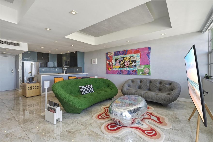 Ideally located in Sans Souci, this expansive 1BR/1.5BA corner unit offers high ceilings, bright, open living spaces and upgraded finishes throughout. Enjoy spectacular views of Sunny Isles and the Miami skyline from your oversized private balcony. You will love living on the Intracoastal! This building's amenities include a beautiful pool and sauna, fully equipped gym, game room, and library. Unmatched location within walking distance to Whole Foods, LA Fitness, and shopping. Unit is offered unfurnished with one assigned parking space. Guest parking available at no cost. Renters must carry Renter's Insurance and provide proof of all insurance to Condominium Office. 18+ Welcome! Pets welcome!