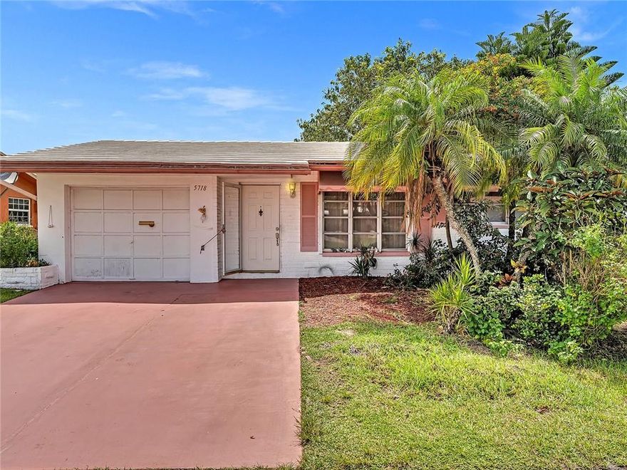 Enjoy the South Florida tropical weather in this cozy 2-Bedroom/1-Bath, 1-car garage home while living in the peaceful 55+ community of the Mainlands of Tamarac Lakes Eighth Section. Kitchen is open to the family/dining rooms and features newer white cabinets and wood block countertops. Bath semi-remodeled. Tile throughout. Enjoy the summer breeze in the screened-in patio. Home has Rolladen shutters. Low HOA dues include lawn & sprinkler and clubhouse with pool. Check out the 3D Virtual Matterport tour!