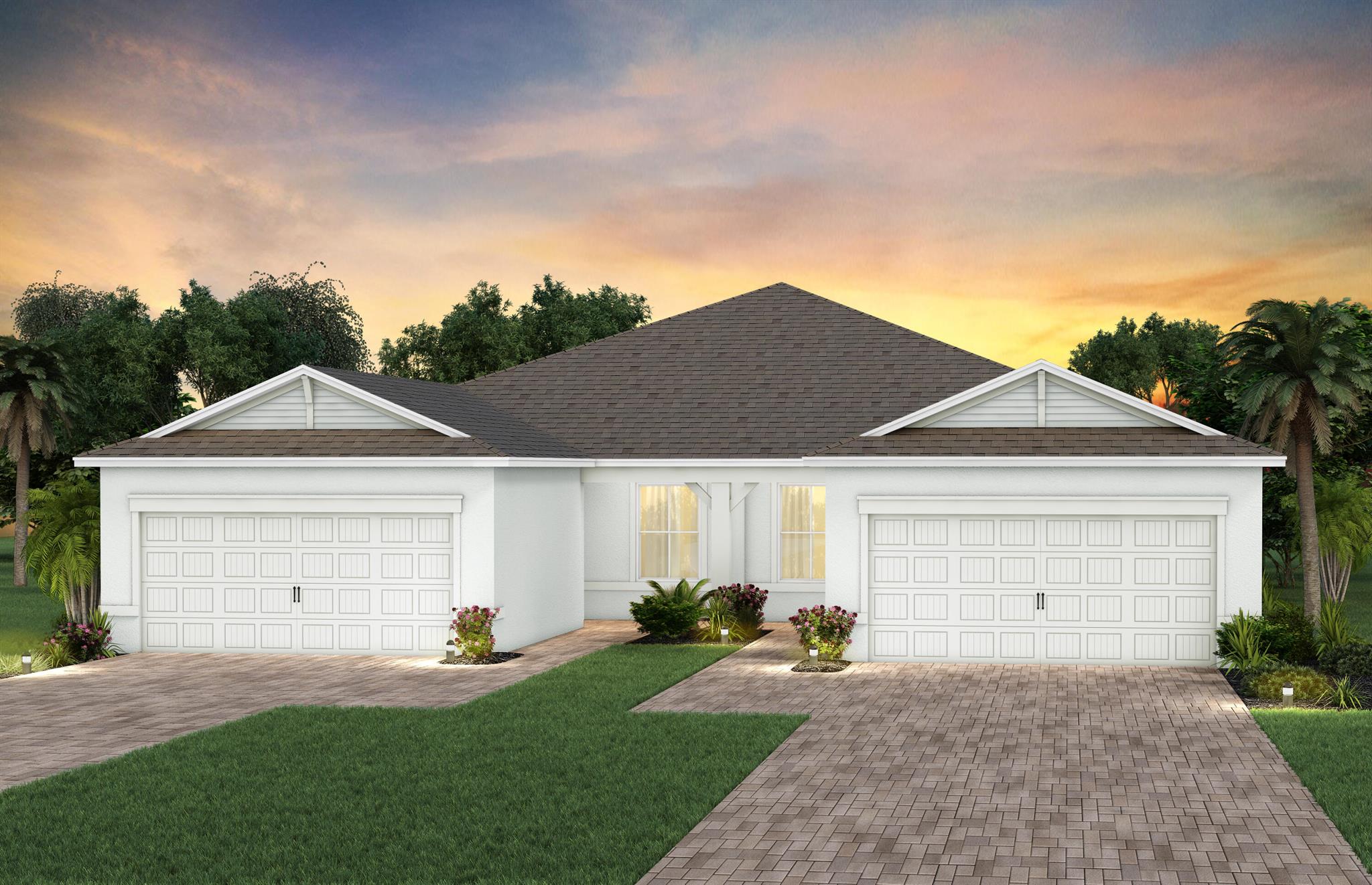 NEW CONSTRUCTION! Take Advantage of Special Builder Markdown on this Immediate Move In Opportunity. This home is fresh, beautiful, and meticulously crafted with all modern finishes. Featuring an open floor plan with lots of natural light in the highly desired Del Webb Tradition community. This villa is 2-bedroom, 2 full bathrooms with an enclosed flex room for extra privacy is a dream home. The kitchen has quartz counters and an inviting Island making entertaining a breeze. In addition, the kitchen offers 42''White cabinets and tile backsplash for a sleek and fresh look. 22' tiles flow seamlessly through the entire space. Slightly removed from the gathering area is a spacious owner's suite. Outside, relax on your extended Screened Lanai. Come Elevate your Active Lifestyle here