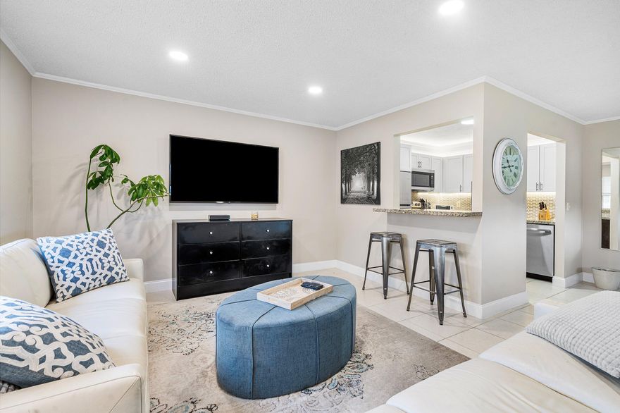 Beautiful end unit, fully furnished 1 bedroom condo available immediately FOR ANNUAL RENTAL ONLY  AVAILABLE NOV 2026 in the Kings Point 55+ community. This updated residence features a renovated kitchen, fresh decor, and stylish furnishings throughout, creating a clean and comfortable living space. Enjoy the added privacy and natural light of an end unit along with access to Kings Point's well-known clubhouse, amenities, social activities, and convenient location close to shopping, dining, and everyday essentials. Move-in ready and beautifully maintained.