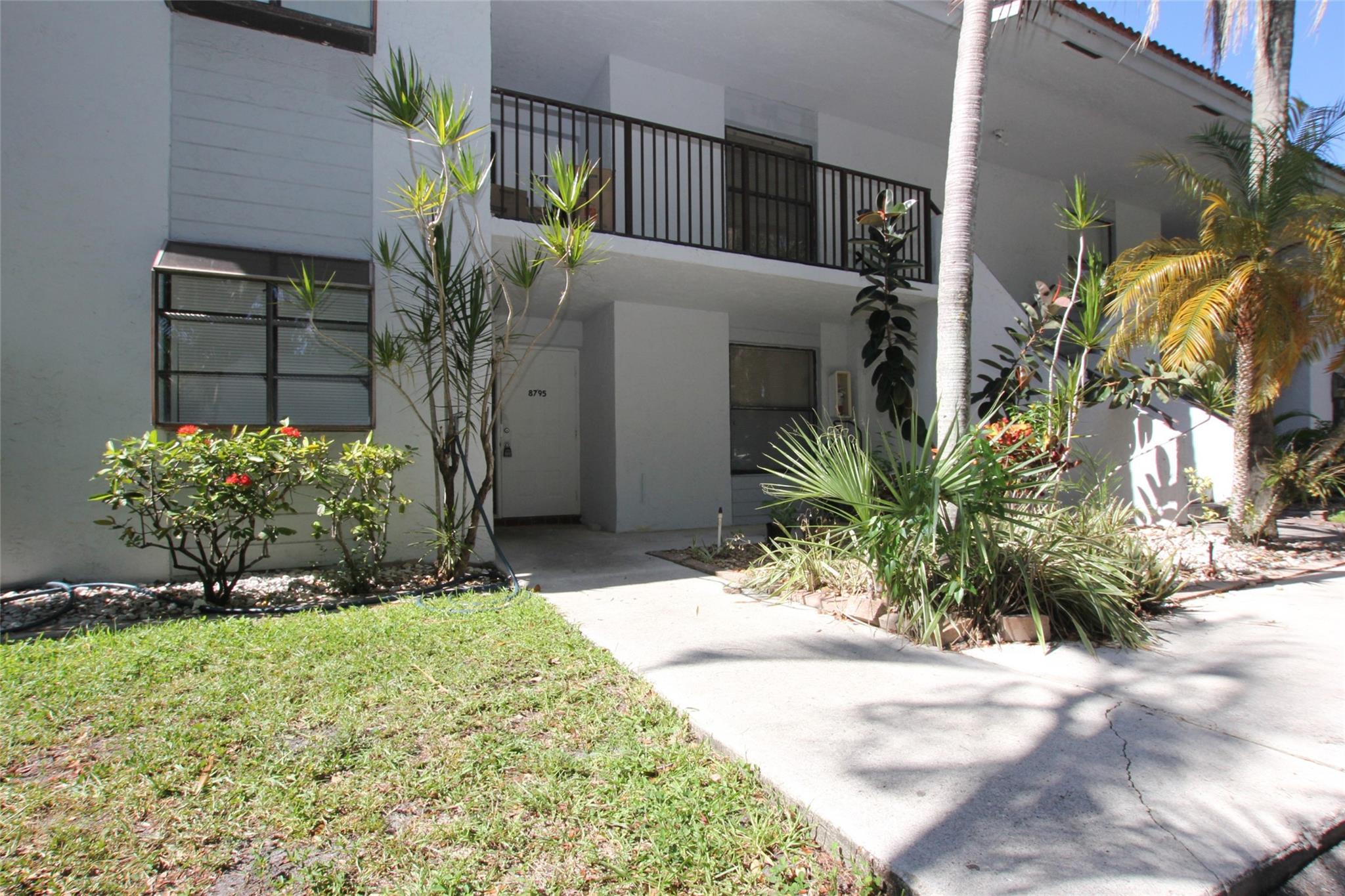 Very spacious, updated 2bd/ 2ba corner unit on 1st floor in Coral Springs. Tile throughout. Washer & Dryer inside. 2 parking spaces assigned. The property is located on cul-de-sac, Close to shops and entertainment. Tenant to pay the water. Excellent location on cul-de-sac, close to schools, shopping, dining and highways. Pets allowed with pet deposit. Minimum 600 credit score. Fast approval. No association. First, last & security required to move in.