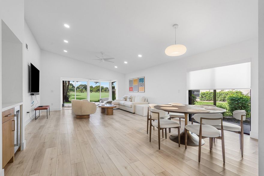 Move-in ready, updated mini-villa in Westgate at Hunters Run with an airy, spacious layout and stylish finishes throughout. Eat-in kitchen offers updated suite of appliances and opens to a bright living room with vaulted ceiling with recessed LED lighting. The glass-enclosed Florida room offers extended flexible living space, ideal for an office or den. Two oversized bedrooms include a spacious primary suite with en-suite bath featuring tub, separate shower, and three large closets. The open-air side patio is perfect for outdoor dining or golf cart parking. Stunning RH furniture negotiable. Act now and save $25,000 on the Hunters Run initiation fee by going under contract before May 1 and closing before June 30. Experience the modern standard of refined country club living at Hunters Run. With over $60M of capital improvements, members enjoy an exceptional array of world class amenities including three championship golf courses, top-rated practice facilities, premier tennis & pickleball, with upcoming state of the art racquet sports center, resort-style clubhouse and pool, salon & spa, full service fitness center, and six dining venues. The best of private club living can be yours today! Membership is mandatory.