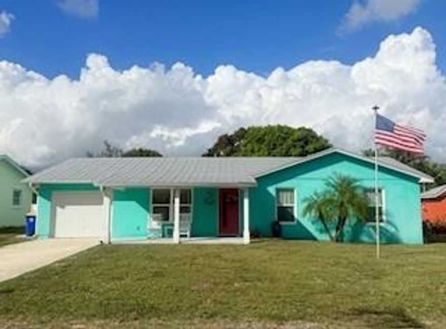 Beautiful home located in highly desirable Gomez area of Hobe Sound, located near the beach, shops, restaurants, schools. The open-concept features a spacious family room and kitchen, complete with an eat-in area and breakfast bar. French doors lead to a covered porch.  The backyard includes a versatile he/she-shed with a wood deck to relax under the shade tree, along with the beginnings of a bar area with stools & ready for you to finish, perfect for entertaining.  And the fire pit with benches create a cozy space to enjoy those cooler winter evenings. Originally a 3/2, the seller remodeled the home and converted the smaller third bedroom into a primary closet & an additional sitting area with french doors to the backyard.  This property is full of charm, you won’t be disappointed.