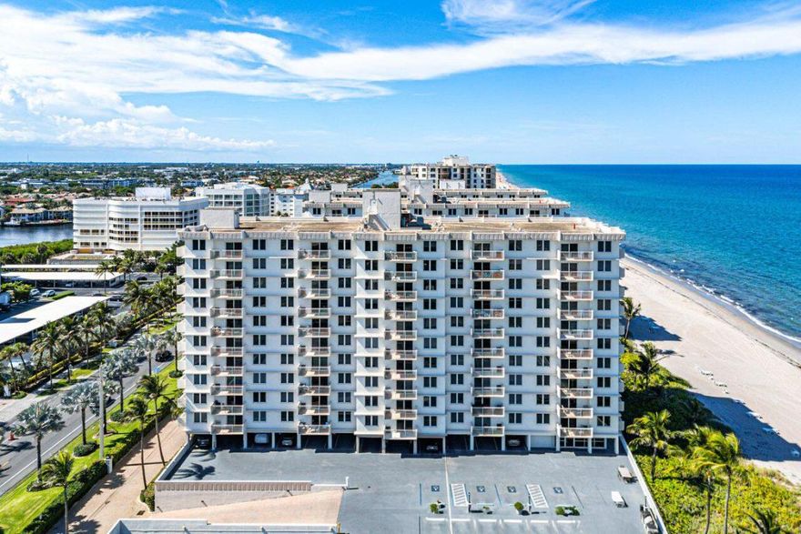 Located in the highly desirable and centrally located Ambassadors, this bright, over-Ocean Drive residence offers unobstructed ocean views with no buildings blocking the outlook. The desirable split-floor-plan is filled with natural light and features two balconies, including a primary balcony with ocean views plus a second balcony, creating the perfect backdrop for seaside living. The primary suite faces south and offers a generous walk-in closet with a conveniently located bath just outside the bedroom. Well maintained and ready to enjoy as-is, with the opportunity to personalize over time. Situated in one of the most sought-after buildings, this residence includes premium garage parking space #80 in a superior location. Ideal for full-time living or the perfect beach escape, the gated oceanfront community offers two oceanfront pools, fitness centers, billiards, active clubs, and direct beach access, embracing the best of beachfront living. Maintenance includes cable, common areas, elevator, building insurance, laundry facilities, lawn care, exterior maintenance, on-site management, pool service, roof maintenance, security, sewer, trash removal, and water.