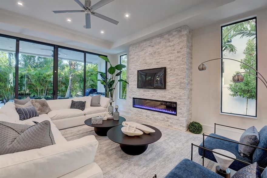 *****REDUCED $300,000 and READY FOR MOVE IN*******This is the only new construction ready for immediate move-in in the  boutique beachside neighborhood  of Por La Mar.  Over 4300 sq. ft. allows for easy living and entertaining inside and out.  First floor has the main living/dining area with spectacular gourmet kitchen including Wolf and Subzero appliances with multiple ovens.  Doors open to a covered balcony where a salt-water pool awaits.  En-suite guest bedroom or office also downstairs. Upstairs is a huge primary suite with a covered balcony, extra large bathroom with 2 sinks and WC's, separate tub and shower and oversized walk-in closet.  The second floor also has two additional en-suite bedrooms, an open loft/media area and additional  laundry area.  Home h