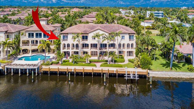 Direct intercoastal Boat slip available in front of unit with new boat lift! A recipe for relaxation with this townhome with elevator, located right on the direct blue intracoastal waterway! This 4 bedroom and 3.5 bathroom corner unit features tile flooring throughout the main living areas with carpet in the bedrooms, a state of the art elevator, a spacious tri-level floor plan, and amazing waterfront views. The tastefully appointed kitchen features wood cabinetry, granite counter tops, and stainless steel appliances. The spacious master suite features a large covered balcony features expansive intracoastal views, a spacious walk-in closet, and a large ensuite bath with dual sinks, separate spa tub, and separate enclosed shower!