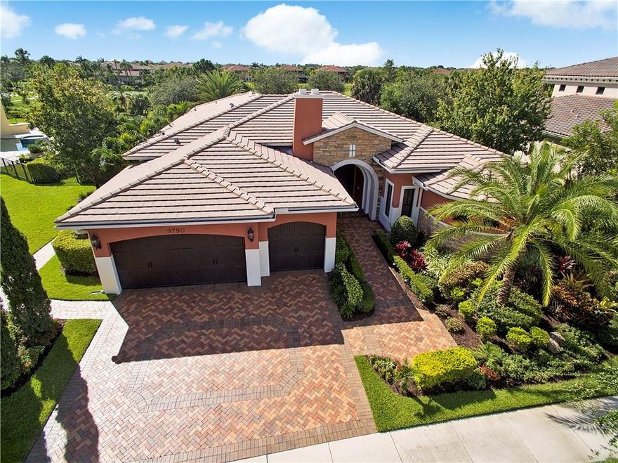 Endless golf views (overlooking the 11th tee that cannot be duplicated) is the setting for this Luxurious 5 Bed, 3 Bath over 13' Ceilings,Custom Built Pool & Marble Deck Impeccably kept by original owner! Lush Landscaping compliment the very private backyard setting Perfect House For Entertaining, Highest Quality Upgrades include Granite, Wood, Stainless Steel Appliances, Travertine Marble Floors, French Doors, Columns, Central Vac, Spacious Patio & Fantastic Large Pool Resort Style Amenities, A MUST SEE!