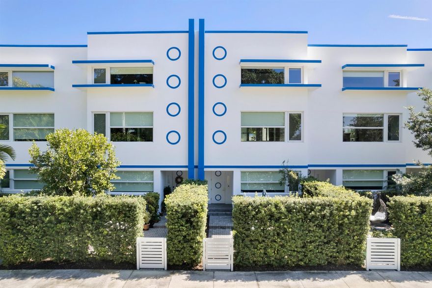 Park Slope townhomes' unit 1208 is in the Grandview Heights neighborhood, across from Howard Park, newly renovated public tennis courts, and the Armory Arts Center. Newly built in 2018 with beautiful views of the park, and its historic Banyan trees. The main level has one bedroom with a full bath and the large 2 car garage. The 2nd floor is the main living area, and a half bath, with a new built in storage-wall of cabinets. The floors are a neutral grey porcelain tile throughout all of the living areas. The kitchen has a gas cooktop, and wall oven, with built in refrigerator, and wine cooler. The open living area includes the living room facing the park, and the dining area off the kitchen with a pleasant view eastward as well.