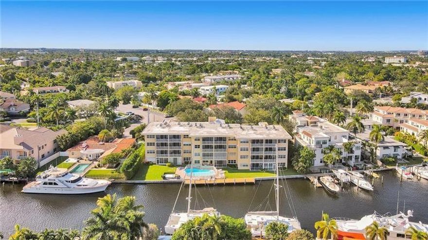 Coral Ridge Direct Ocean Access Waterfront Condo . Beautiful unit with tile floor ,hurricane windows, carpet in the bedrooms. Large Master with views of the water and walk in closet. AC is 2 years old, water heater 4 years approx and Electric panel installed in 2022. No special Assessments. 40 year inspection was done a few years ago. Everything done from Roof, Pool resurface, Parking Lot, Balconies, new screens, Plumbing and electric. NO washer/Dryers allwd in units!! Laundry Rm close by. Rent Restrict! Fabulous opportunity to own in this Boutique Condo with 24 units. Prime Location in the east, walk distance to Galleria Mall, Shops & Rests, Coral Ridge Yacht Club, Beach, George English Park for boating or tennis. Owner can dock boat for a max of 48 hrs!!