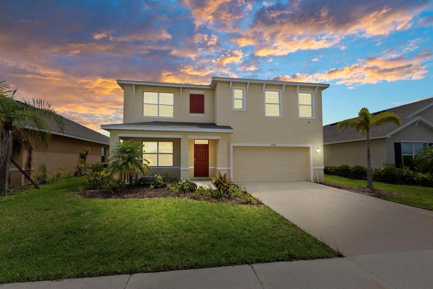 Welcome to your dream home in the sought-after Crosstown Commons community, a subdivision of PGA Verano! This beautifully fully remodeled 2-story home offers 5 spacious bedrooms, 4 full bathrooms, and 2,606 square feet of modern living space designed for comfort and style.Step inside to find brand-new luxury vinyl flooring, creating a sleek and durable foundation for everyday living. The open-concept kitchen features granite countertops, updated fixtures, and ample space for cooking and entertaining. Each bedroom is generously sized, including a spacious primary suite perfect for relaxing after a long day.Enjoy serene lake views from your private backyard, adding a tranquil touch to this already impressive home. With a low HOA fee under $500/year, you'll also gain access