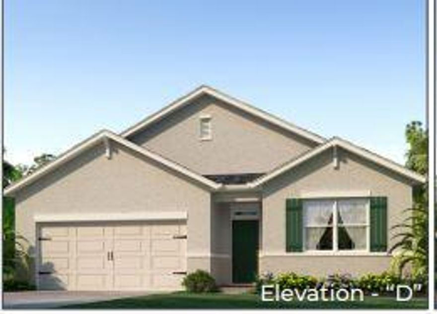 Beautiful and functional ranch design with spacious family room that expands to a casual dining area and an open island kitchen. 4 Bedrooms, 2 Bathrooms and a 2-Car Garage. Secondary bedrooms offer oversized closets for extra storage. Photos used for illustrative purposes and do not depict actual home.