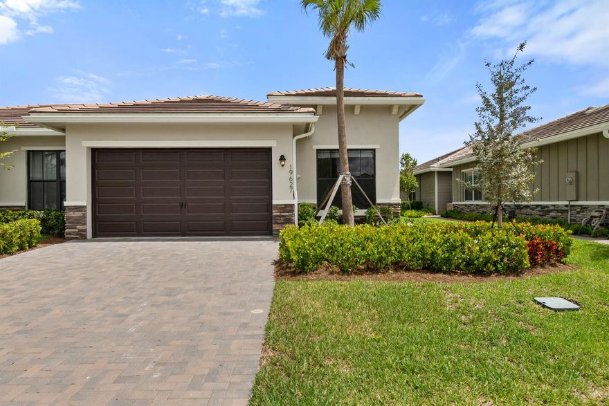 A remarkable 3-bedroom, 2-bath villa, now available for your consideration. This residence promises roominess and comfort, accentuated by soaring 10-foot ceilings, an open-concept living area, and a generously sized kitchen island that beckons for culinary adventures.
Versatility takes center stage with a flexible extra space that can be a cozy den, a productive home office, or an additional bedroom. Enjoy peace of mind with impact windows throughout, and spacious 2-car garage.
Nestled within a few short minutes of Wellington, Arden invites you to bask in its natural splendor, boasting acres of parks and 20 miles of trails. The crowning jewel of Arden is its inviting lake house, complete with a resort-style pool that promises endless relaxation.