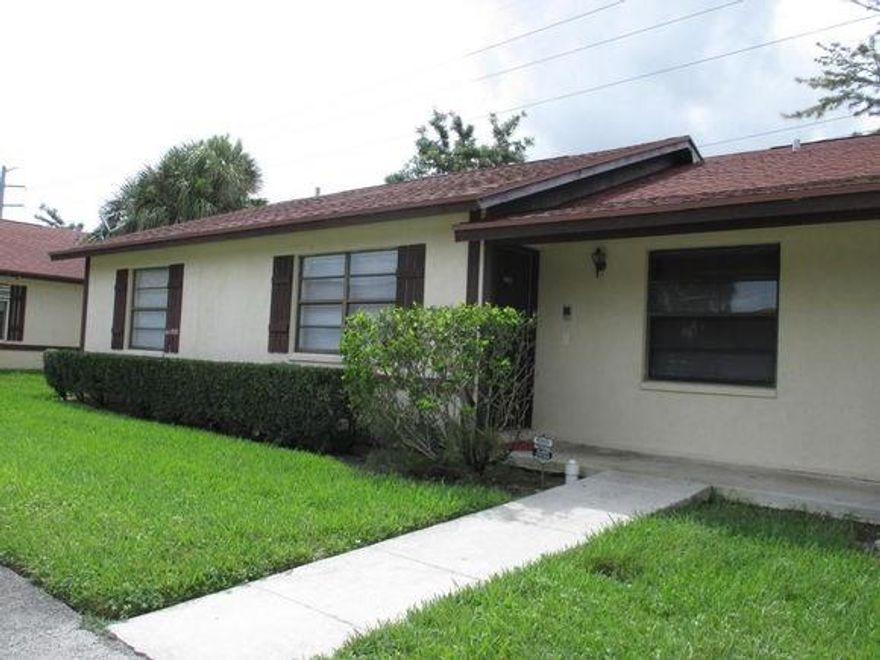 Lots of potential in this is Vila, 2 beds 1 bath unit rented for $950/month. Spacious bedrooms and living area. Income/expense information attached. 9.74% return on investment. Wow!! Centrally located with access to parks and schools. Close to shopping, restaurants, beaches and transportation, this community provides all that you need to call this home.