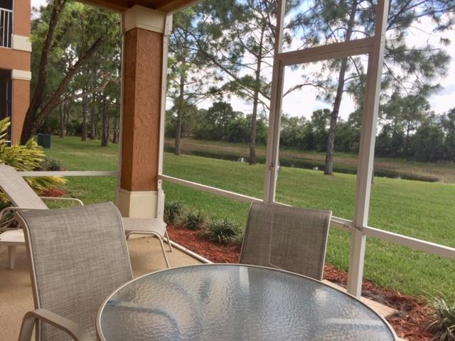 Available 4/1 for 6 mos to 1 year. Watch the amazing sunsets over the water to the golf course from the large lanai in this lovely one BR, 1.5 bath furnished/turnkey condo in popular Castle Pines in PGA Village. This gated community is close to I-95, shopping, restaurants and all St. Lucie West has to offer. Non-smokers, no pets a credit score of 660 or more plus a background check are required. Various applications are also required depending on the lease's time frame. Tenants renting for 6 mos or more have use of the many Island Club amenities. Unit shares a Washer and Dryer with Unit B.