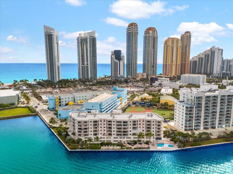 Rarely available 2 bedroom 2 bathroom unit with huge lanai-type patio with incredible intracoastal water and bay views.  Cable TV and Internet. Washer and dryer inside unit. Open Kitchen. Spacious walk-in closet. Tiles through-out. One assigned parking space in the covered garage. Walk to the Ocean, Local grocery stores. A-rated Sunny Isles school is across the street. Very quiet building! No pets allowed as per association. Very flexible rental policy - CAN BE RENTED FOR MINIMUM 2 WEEKS.