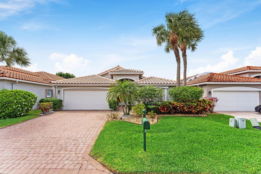 Welcome to Ponte Vecchio, one of Boynton Beach's premier active 55+ communities offering a true country club-style lifestyle without the country club fees. This beautifully maintained, turnkey furnished home is move-in ready and features accordion shutters on all windows along with impact protection above the front entry and sliding glass doors for added peace of mind. 2019 A/C and the home has been thoughtfully updated, including a renovated primary bathroom and refreshed guest bath with newer vanity, sink, and toilet. Ponte Vecchio residents enjoy a newly remodeled clubhouse with theater, fitness center, billiards, card rooms, and a resort-style pool.  Even more exciting—a brand new sports complex is on the way, featuring pickleball, bocce, tennis, putting green, and driving range with no assessment. The HOA also covers cable, exterior painting, and full landscaping for easy, low-maintenance living. Ideally located just minutes from beaches, major highways, and everyday conveniences including Publix, Whole Foods, Sprouts, Target, and more—this is South Florida living at its best.
