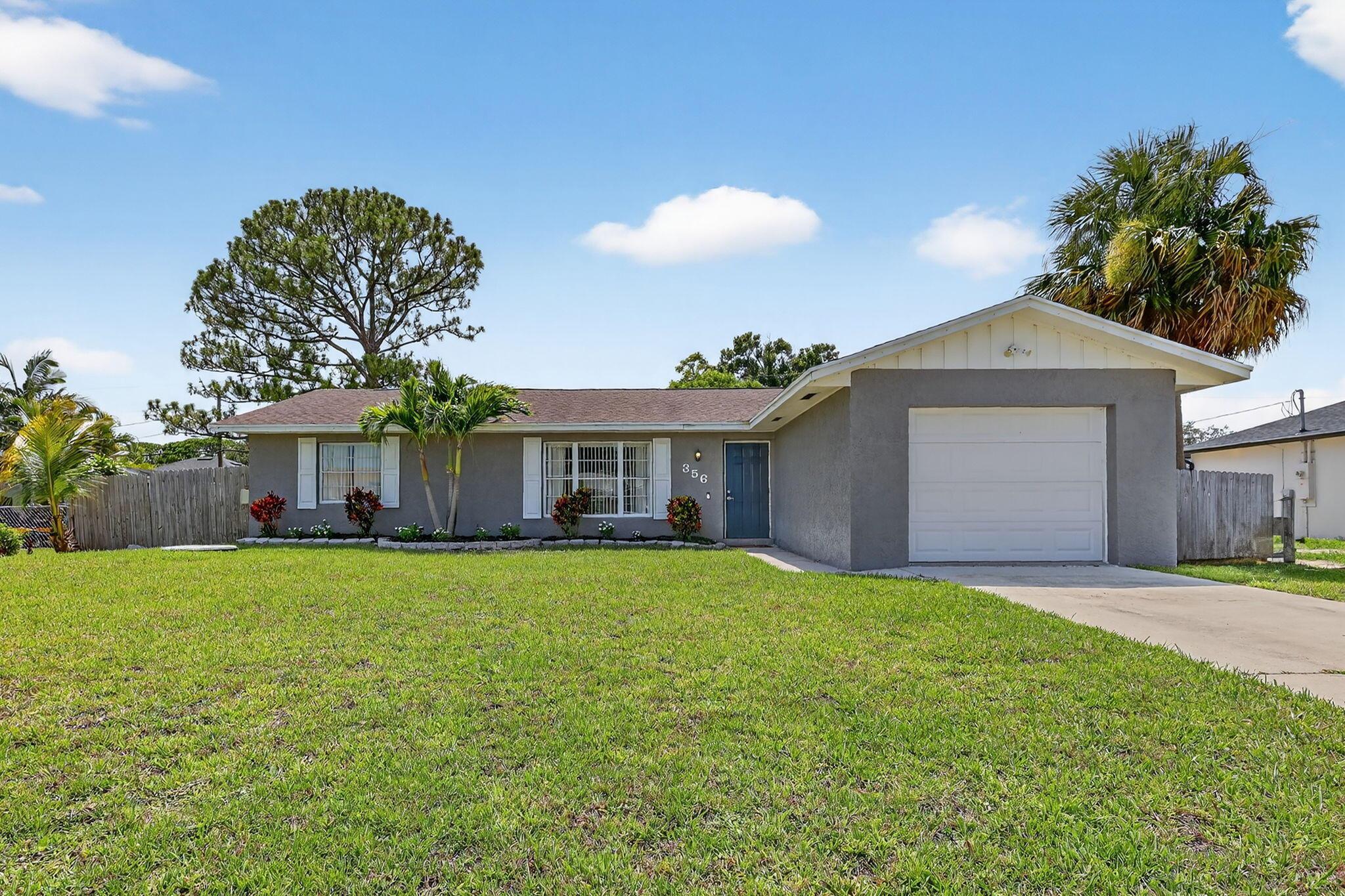 If you've been dreaming of a fresh start in sunny Port St. Lucie, this 3-bedroom, 2-bath home might just be the one. Nestled on a quiet street with NO HOA, this home offers the freedom and lifestyle you've been craving.Inside, enjoy a bright open layout, luxury vinyl flooring throughout, a split-bedroom floor plan and a spacious living and dining area perfect for entertaining. Fully updated kitchen with an island, granite countertops and stainless steel appliances. Garage has been converted to an office space.Step outside to your screened-in patio and fenced backyard--ideal for pets, barbecues, or just soaking in the Florida vibes. And yes, there's plenty of room to add a pool!With easy access to I-95, Turnpike, local parks, and shopping, you're never far from what you need.