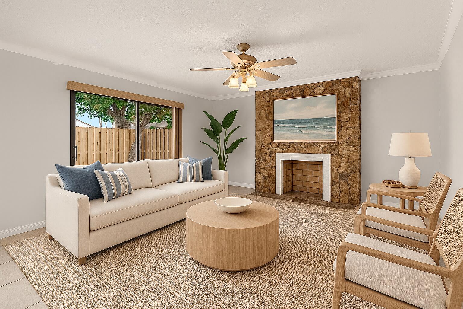 Welcome to this beautifully maintained 2 bedroom, 2 bathroom villa offering an abundance of natural light and a spacious, open layout. The home features a large living and dining area perfect for entertaining, as well as a well-designed kitchen with plenty of cabinet and counter space.Step outside to your huge private patio -- the ideal spot for grilling, relaxing, or enjoying the South Florida sunshine year-round.Prime Location: Nestled in the heart of Palm Springs, you'll love the convenience of being close to shopping, dining, parks, and just minutes to major highways and area beaches.This home combines comfort, convenience, and the perfect indoor-outdoor lifestyle. Don't miss your chance to make it yours!