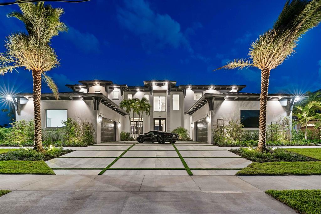 Absolutely breathtaking views from nearly every room in this brand new waterfront estate home in coveted North Palm Beach! Beautifully designed inside and out with contemporary finishes and fixtures. Infinity edge pool and spa with sun deck and loungers, covered gazebo and fire pit along with a fully outfitted summer kitchen. Over 7000sf under air with upper and lower master suites, 3 guest bedrooms, 7 baths, gym and study plus his and hers air conditioned garages. Chef's kitchen features a hidden pantry, double islands and Thermador appliance package with dual-fuel range and wine column. Developed by High Tide Waterfront Properties in partnership with Vista Builders and material selections by A Simply Staged Home.