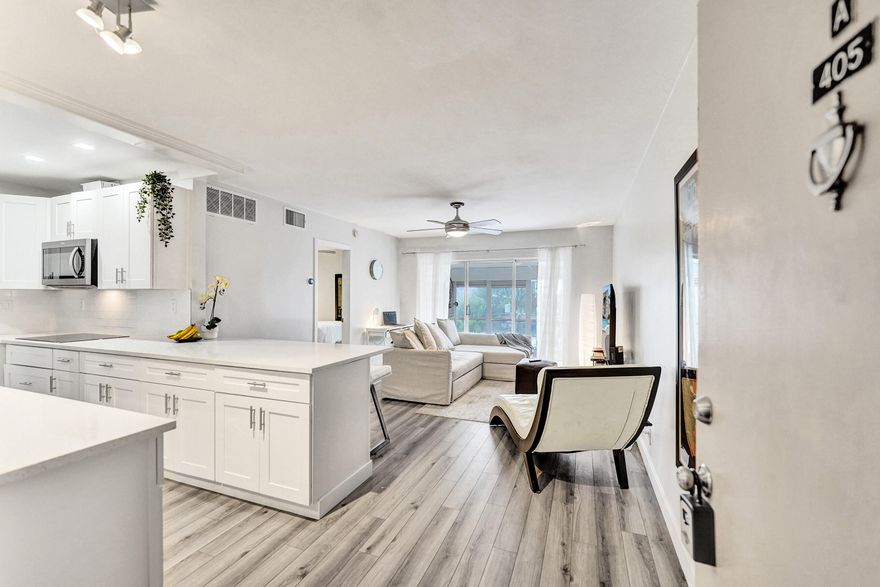 Beautifully remodeled 1-bed, 1-bath residence offering 600 sqft of modern living in the desirable River Shores Condominiums community. This turnkey unit features a fully updated kitchen with new appliances, high-end granite counters, new flooring throughout, smooth walls/ceiling & a renovated bathroom. A screened-in porch, perfect for relaxing. New AC w/ Nest Thermostat. River Shores offers resort-style amenities including a pool, tennis courts, billiards, & a community dock on the water. Rent includes cable, internet, water, trash, & more, providing exceptional value and convenience. Located just minutes from Wilton Drive, Downtown Fort Lauderdale, Oakland Park, & the beach, w/ easy access to dining, shopping, and entertainment. Renter's insurance required
