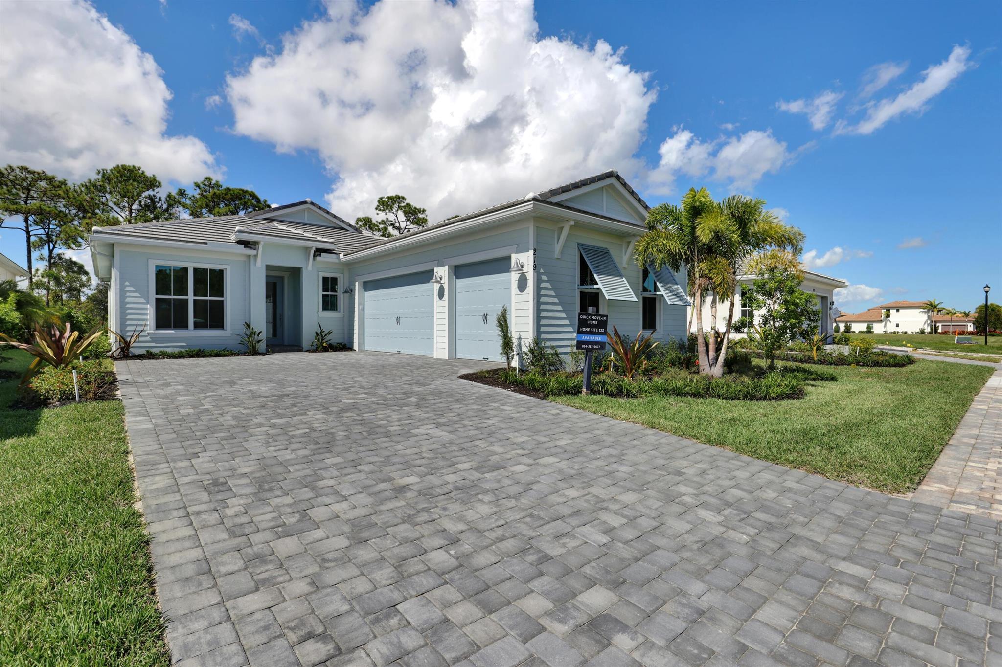 Located in the prestigious Tesoro Club--the most sought-after country club on Florida's Treasure Coast--this stunning 4-bedroom, 3-bathroom home with a spacious 3-car garage. Blending luxury, comfort, and privacy, the home features a serene primary suite with peaceful preserve views. The open-concept layout is enhanced by elegant tray ceilings and designer touches throughout. The gourmet kitchen boasts a 5-burner gas cooktop, stainless steel appliances, and quartz countertops--perfect for entertaining. Stylish 12'' x 24'' porcelain tile flows throughout the main living spaces, while impact-rated windows and doors invite abundant natural light.