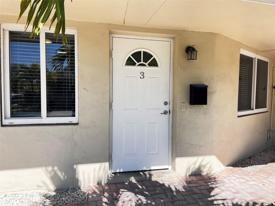 Renovated 1-bedroom, 1-bath residence located in the highly desired 17th Street / Miami Road corridor of Fort Lauderdale. The unit features a fully updated kitchen with new cabinetry, dishwasher, range, microwave, and refrigerator, along with a spacious pantry closet and dedicated dining area. The bedroom offers a large walk-in closet, additional linen/storage closet, and a private rear exit leading to a small paved outdoor patio. The bathroom has been completely renovated with a new bathtub, wall tile, sliding glass shower door, vanity, mirror, and fixtures. The unit is equipped with two separate centralized mini-split A/C systems. The property includes one assigned parking space, shared laundry facilities, a large outdoor courtyard, and an on-site EV charger available for paid use.