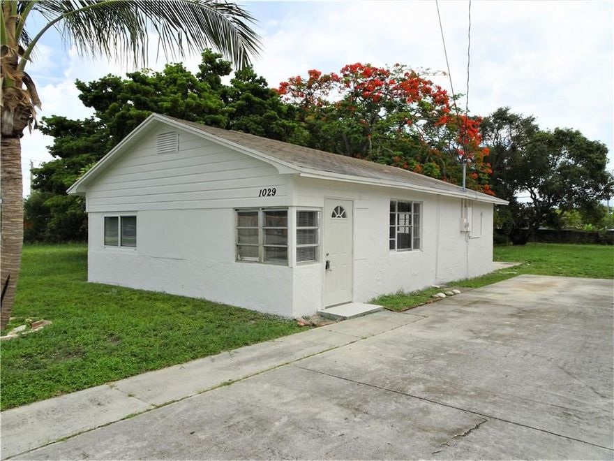 Nicely presented 3 bedroom, 1 bath, Single Family situated on an oversized lot.  This home has many great features including; Shaker White Kitchen Cabinetry, Marble Counter-top, Stainless Steel Kitchen Appliances, water-proof vinyl flooring, fresh paint inside and out, Central HVAC, seller to install new shingle roof prior to closing, and no HOA.