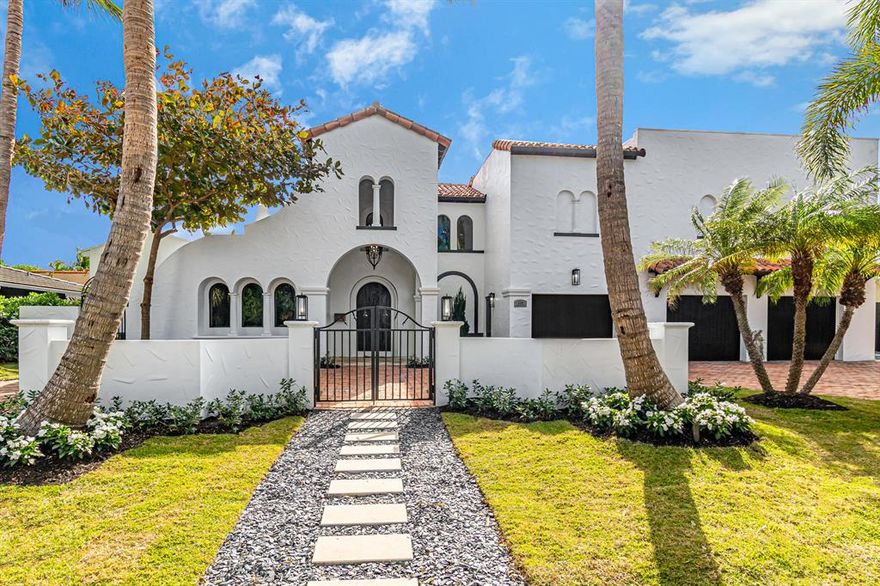 Welcome to Murray Road. This latest creation from award winning team at Sam Fisch Development checks all of the boxes. A Modern take on a Mediterranean Villa, 320 Murray is a home buyers dream. Over 8000 sq feet of designer inspired indoor and outdoor living space on a massive double lot, all on West Palms best Southend Street . The main residence features 4500 sq feet of new renovated space, 4 bedrooms 3.5 baths, and a large 3 car garage. No detail was spared complete with luxury appliances and fixtures. A large cabana completes the courtyard featuring open flex space for a gym or theatre, with full bedroom bathroom downstairs with a second studio with full bath upstairs. This home has it ALL.