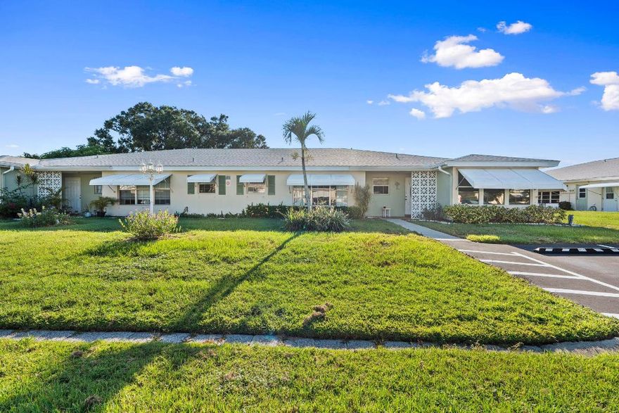 Freshly painted and move-in ready, this 1-bedroom, 1.5-bath condo has everything you need. It features tile floors throughout, an updated kitchen and bathrooms, and a step-in shower in the master.  The Florida room is tiled and air-conditioned, giving you extra space to relax year-round. Enjoy access to a clubhouse, heated pool, and shuffleboard courtsall within a beautifully maintained community designed for an active and comfortable lifestyle.