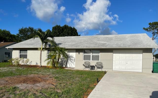 This wonderful 3 bedroom, 2 bathroom, CBS home is centrally located in Port St. Lucie. Close to highways, schools, shopping and restaurants. Home features eat-in kitchen, vaulted ceilings, tile throughout and large backyard.